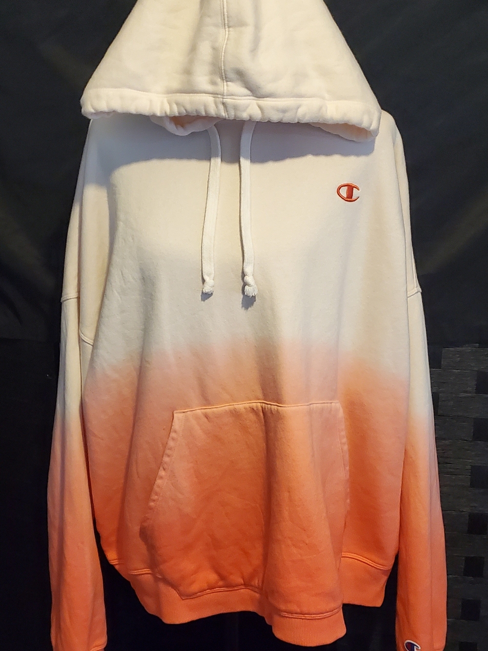 Champion Women's Cream to Peach Ombre Crewneck Hoodie